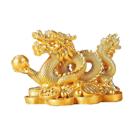 Statue de Dragon Doré Chinois Hydravive