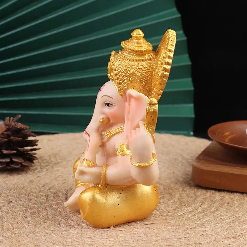 Statue de Ganesh en Résine Dorée Hydravive