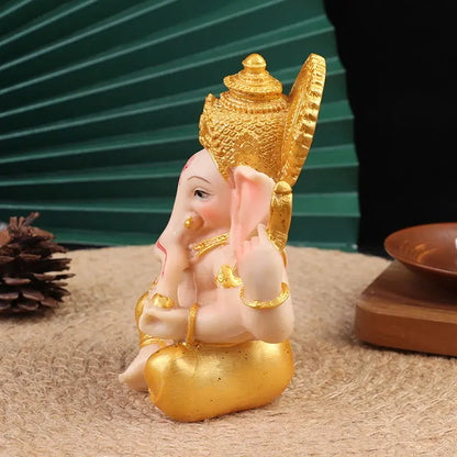 Statue de Ganesh en Résine Dorée Hydravive