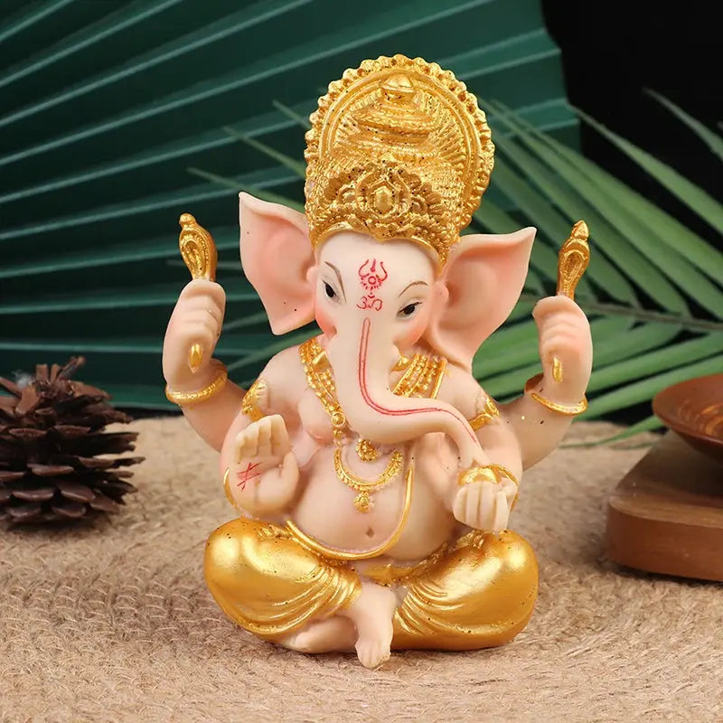 Statue de Ganesh en Résine Dorée Hydravive